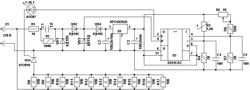 Электронный терморегулятор для инкубатора, схема и описание (LM358, IRF840)
